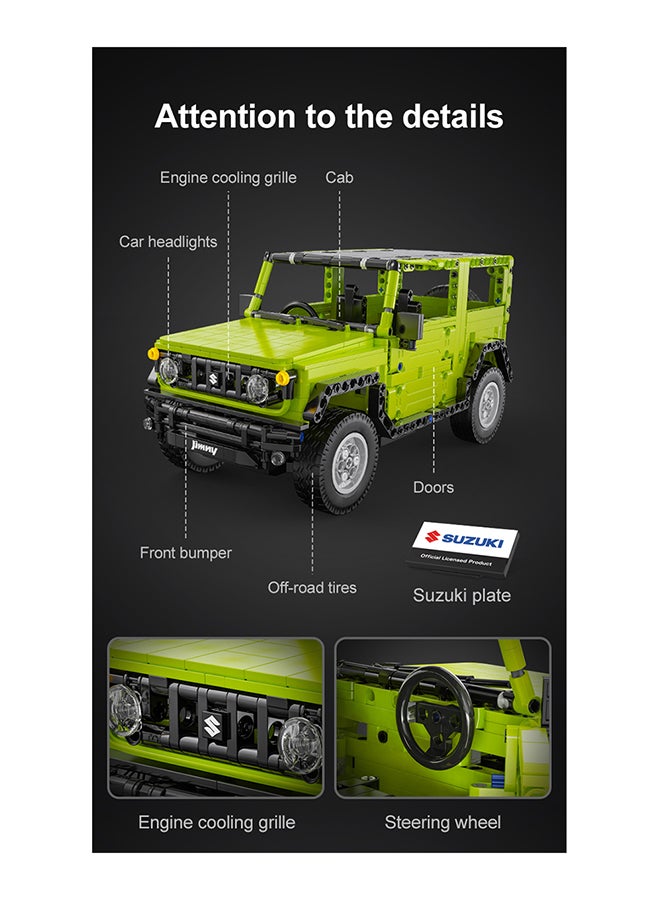 CaDA Remote Control Car Toy Building Blocks Suzuki Jimny  (licensed) C51201W - Image 3