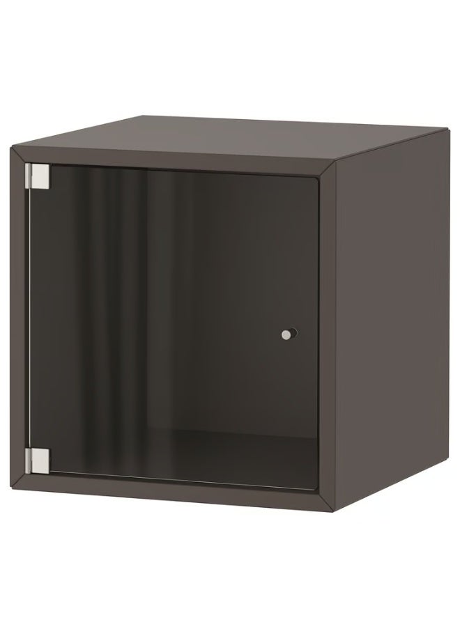 IKEA (IKEA) خزانة حائط بباب زجاجي، رمادي داكن، 35×35×35 سم - Image 1
