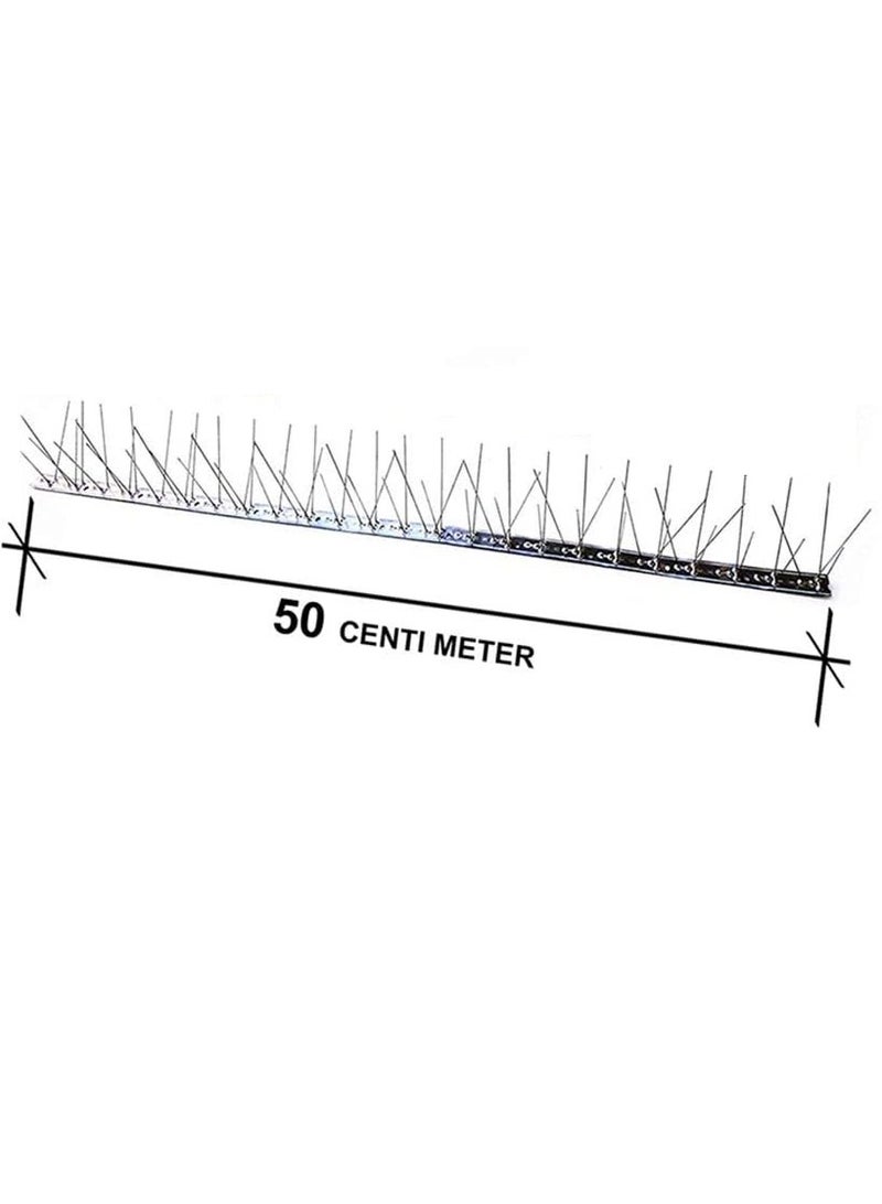 Generic Assembled Bird Spikes Stainless Steel for Pigeons and Other Small Birds - No Plastic - Anti Bird Repellent Spikes Control Kit 50 Centimetre Spikes (Pack of 100) - Image 2
