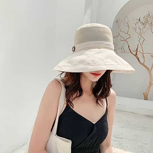 HUAMULAN Women Mesh Crown Wide Brim Sun Hats Summer UV Protection UPF Hat for Beach Hiking Garden Travel Lawn Work Chin Strap - Image 5