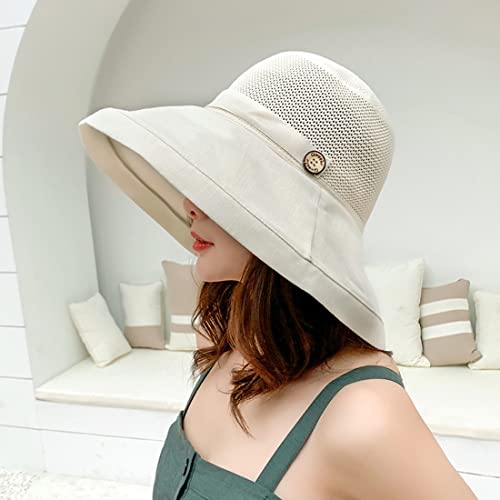 HUAMULAN Women Mesh Crown Wide Brim Sun Hats Summer UV Protection UPF Hat for Beach Hiking Garden Travel Lawn Work Chin Strap - Image 2