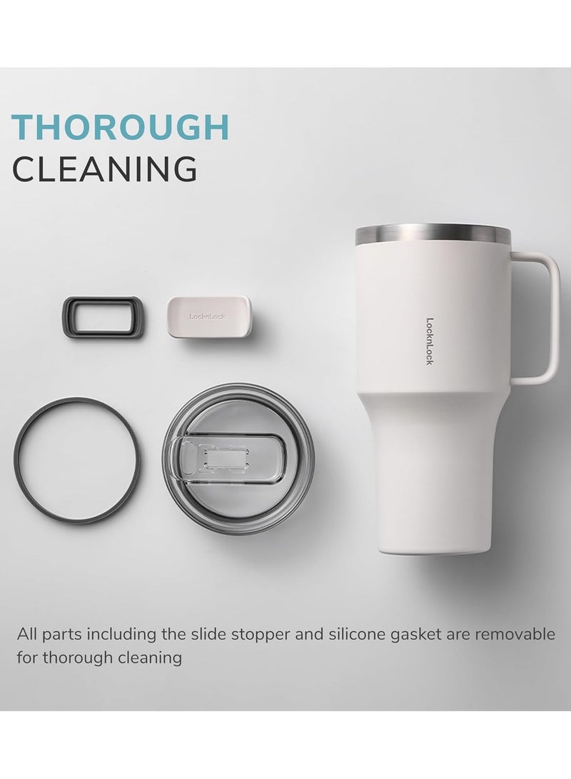 LOCK & LOCK LocknLock Metro Mug King 820ml Blue - Eco-Friendly, BPA-Free, Double-Wall Insulated Stainless Steel Mug with Spill-Resistant Lid, Non-Slip Bottom, and Integrated Handle for Hot and Cold Beverages  - Image 2