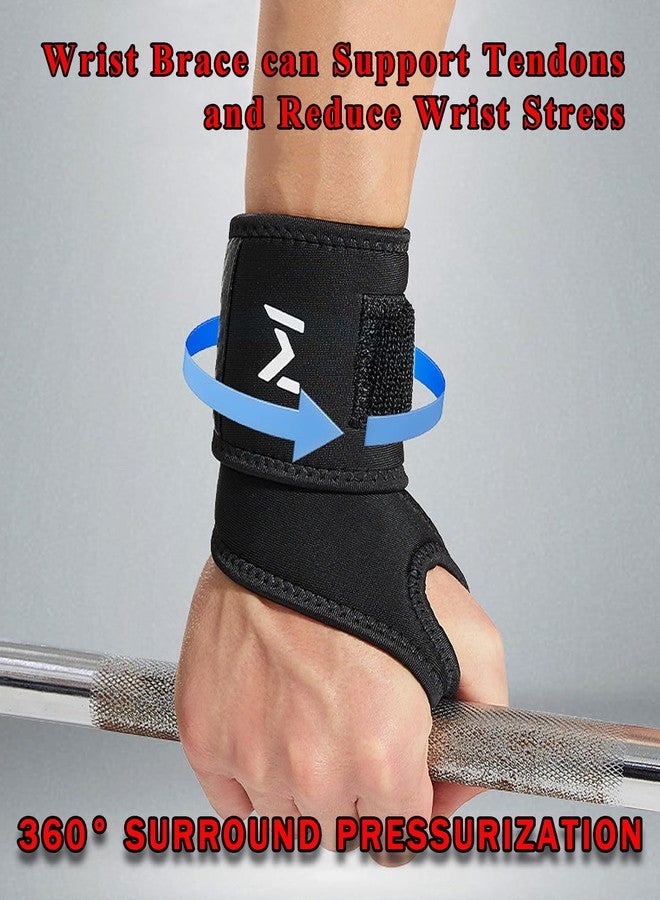 FVVWVV 1Pair TFCC Wrist Brace with 1Pair Wristbands, Wrist Support for Tendonitis, Strain, Pain Relief, Adjustable Wrist Wrap for Sports, Tennis, Golf, Weightlifting (Black) - Image 5