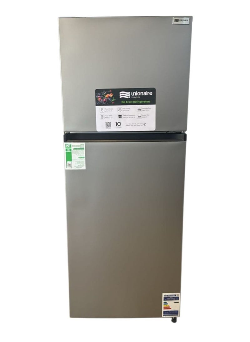 Unionaire RD320B 2-Door 310L Digital Defrost Refrigerator, Silver - Image 1