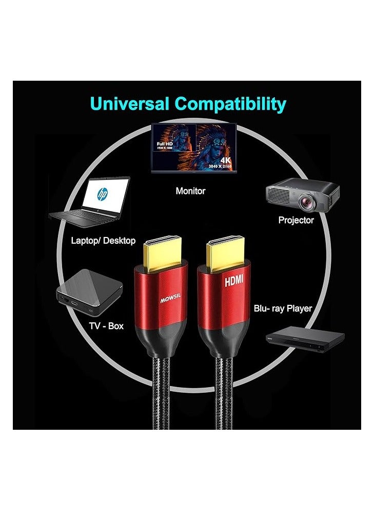 Mowsil HDMI Cable 18Gbps High-Speed 4K @30Hz 1.4 Cable 2Mtr, HDMI to HDMI Video Wire Compatible with Set-top-box, PS-3/4, TV, Projector, Display, Laptop - Image 4