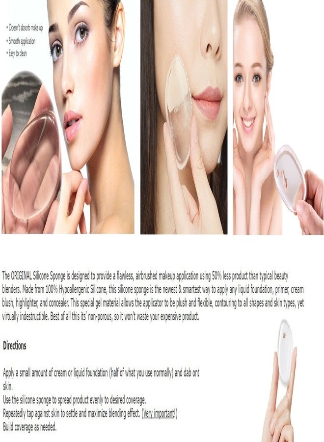 OUT OF BOX Kelley Silicone Makeup Sponge For Blending Foundation With Original Beauty Blender And Expert Base Flawless Face Blush Brush (Set Of 3) - Image 3