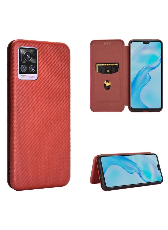 The Bros Case For vivo V20 Pro 5G Carbon Fiber Texture Horizontal Flip TPU + PC + PU Leather Case with Card Slot