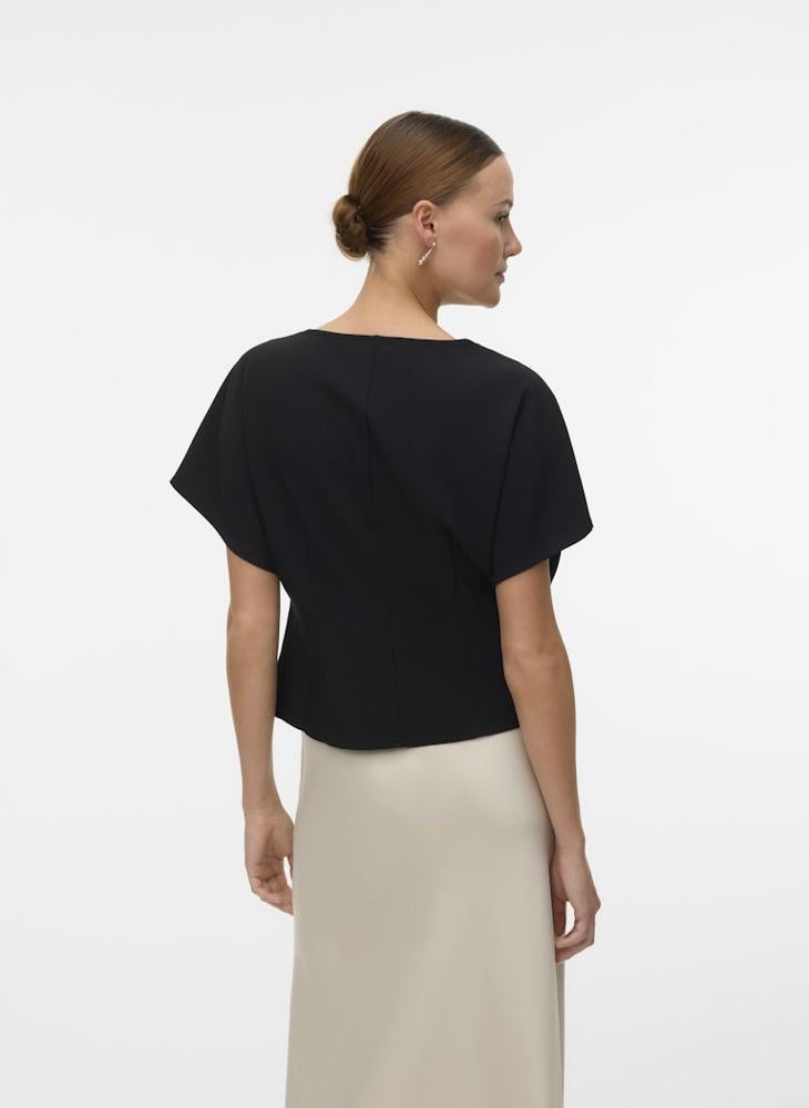 VERO MODA Wrap Button Detail Asymmetrical Top - Image 2