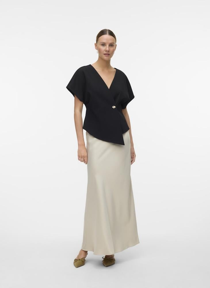 VERO MODA Wrap Button Detail Asymmetrical Top - Image 4