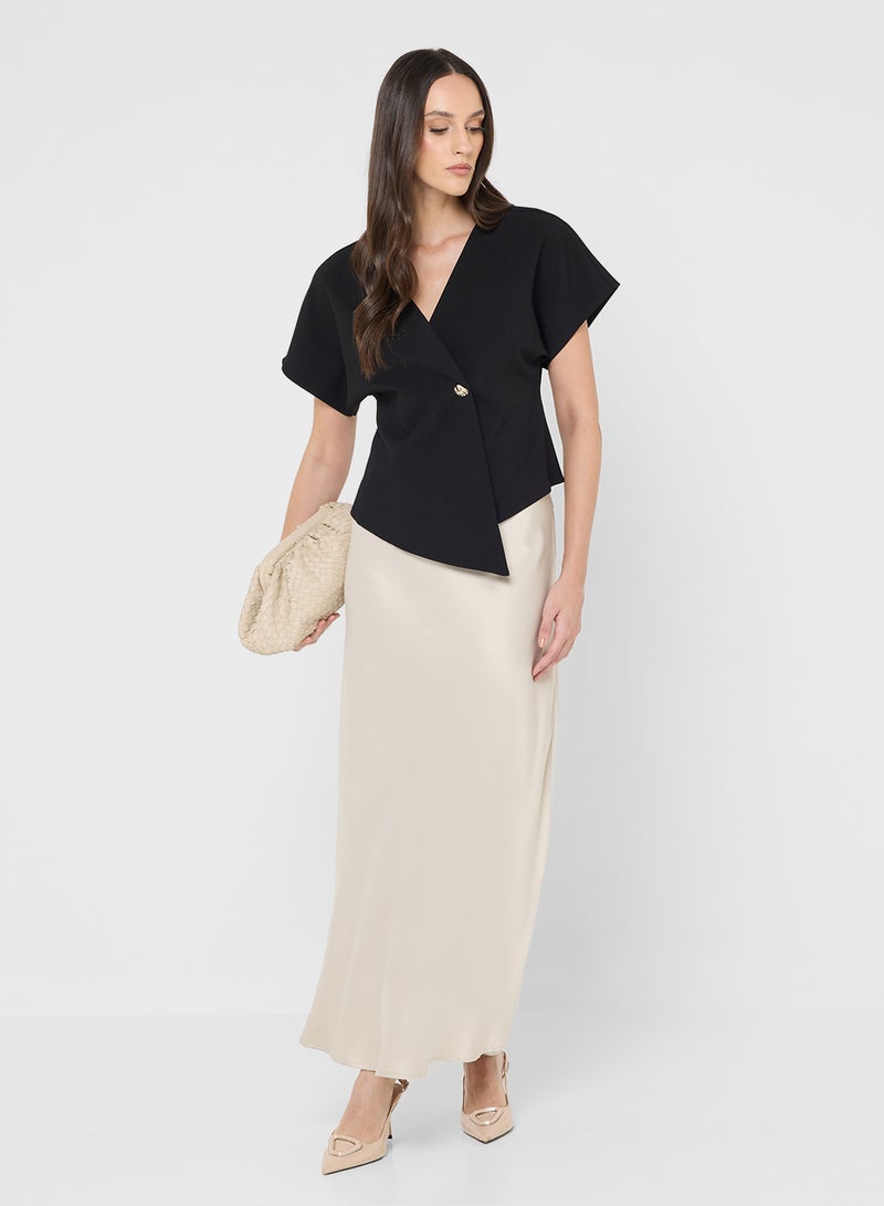 VERO MODA Wrap Button Detail Asymmetrical Top - Image 4
