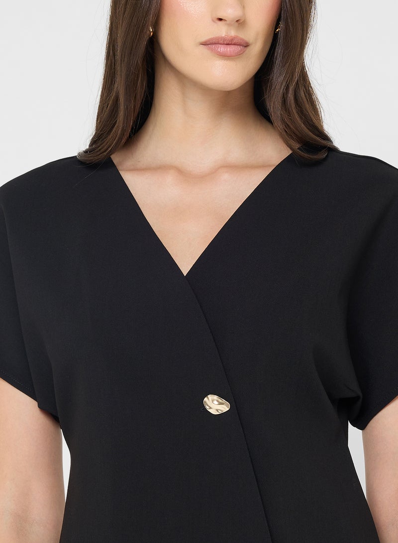 VERO MODA Wrap Button Detail Asymmetrical Top - Image 3