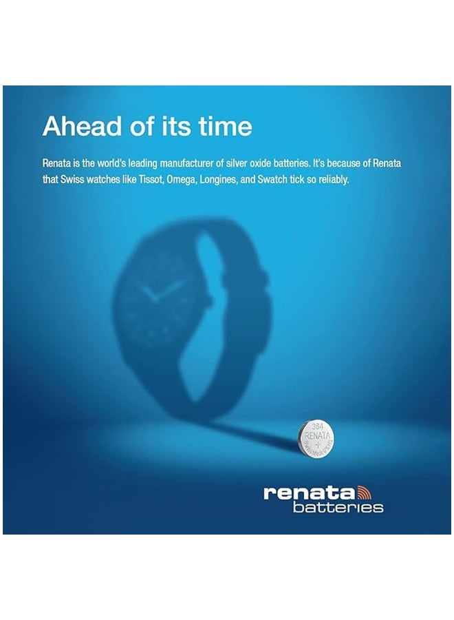 Renata wristwatch battery - Swiss made, 1.55V button cell, Renata Long Life Battery, Strap (5 pcs) 364-2, SR621SW - Image 3