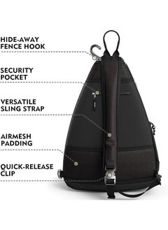 Garlo Sling Bag - Crossbody Backpack for Pickleball, Tennis, Racketball, and Travel for Men and Women, BLACK  - Image 5