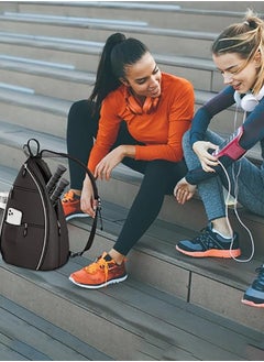 Garlo Sling Bag - Crossbody Backpack for Pickleball, Tennis, Racketball, and Travel for Men and Women, BLACK  - Image 3