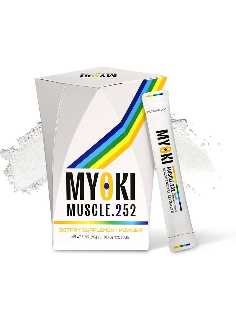 MyoKi Muscle Support Powder – Science-Backed Supplement for Lean Muscle, Strength & Mobility – Novel Formula for Muscle Health & Loss Support – 0.1 oz / 3 g Stick Packs, 30 Count - Image 1