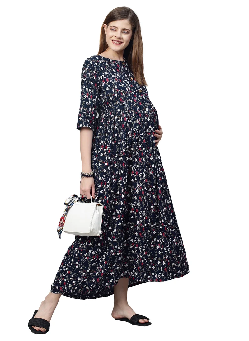 TUMMY TUMMY Women's Rayon Maternity & Nursing Dress