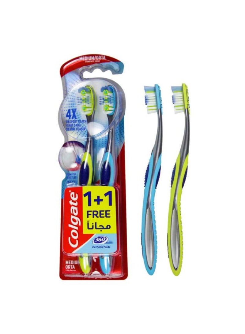 Colgate فرشاة أسنان كولجيت 360 1+1 (عبوة مزدوجة)