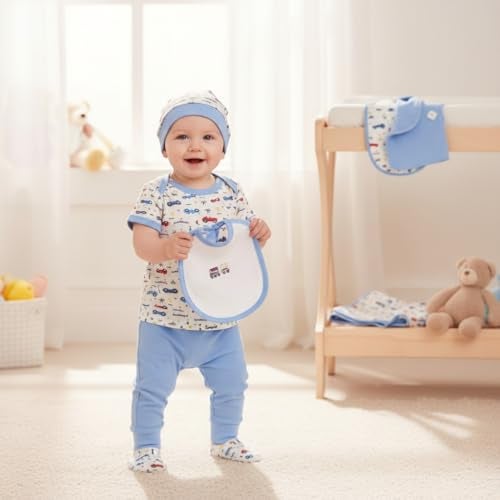 VParents Honey Punch New Born Baby Gift Set (Blue, Pack of 10) - Image 4