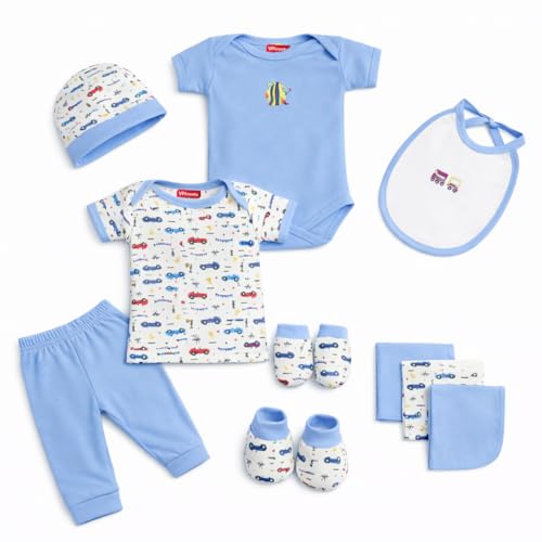 VParents Honey Punch New Born Baby Gift Set (Blue, Pack of 10) - Image 1