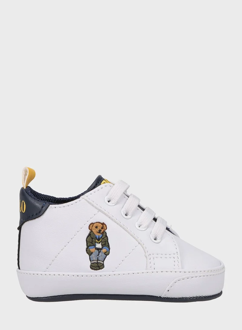 POLO RALPH LAUREN Infant Quilton Bear Gore Hi Lace Up Sneakers