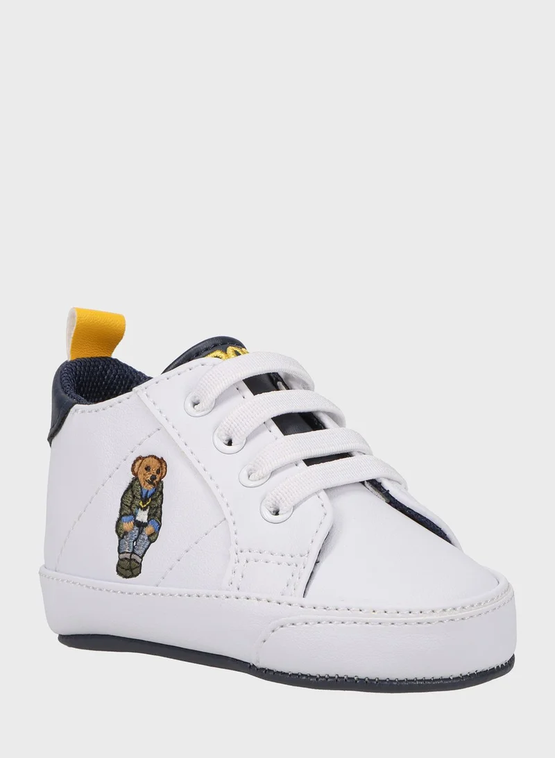 POLO RALPH LAUREN Infant Quilton Bear Gore Hi Lace Up Sneakers