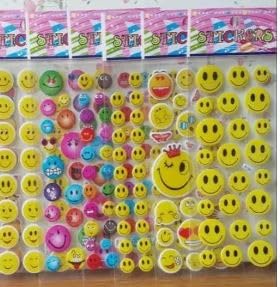 Gifting Square GS (10) Sheets JUST Smiley Emoji Face Expressions Funny Art N Craft School Teachers Office Stickers - Image 4