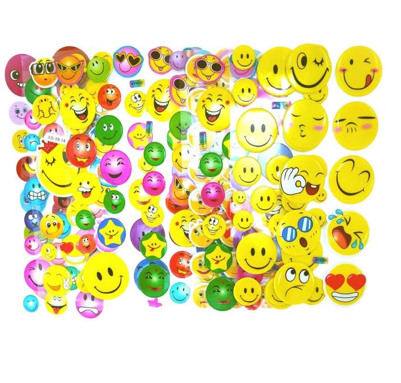 Gifting Square GS (10) Sheets JUST Smiley Emoji Face Expressions Funny Art N Craft School Teachers Office Stickers - Image 5
