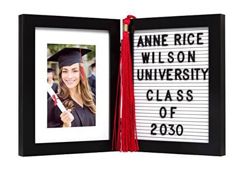 Kate & Milo Graduation Tassel Letterboard Picture Frame, Includes 170 Letters and Symbols for Customization, Graduation Gift Ideas, Grad Party Décor, 4x6 Photo Insert - Image 1