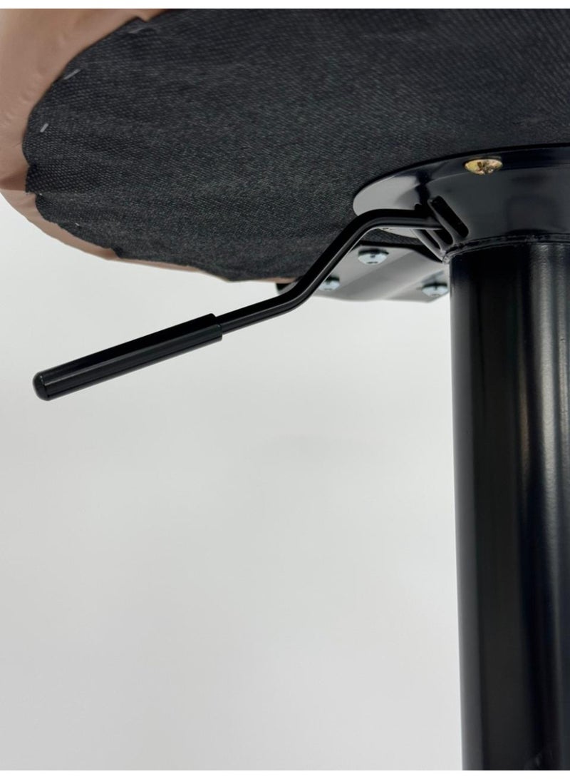Living Modern Adjustable Hydraulic Bar Stool | Premium Leather Seat with Comfortable Backrest | Contemporary Swivel  Chair for Kitchens and Cafes - Image 4