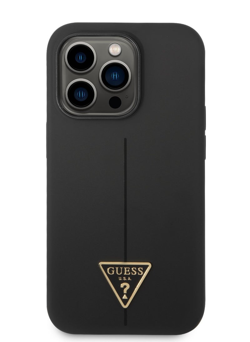 GUESS Guess Silicone Line & Triangle Hard Case for iPhone 14 Pro Max Black - Image 4