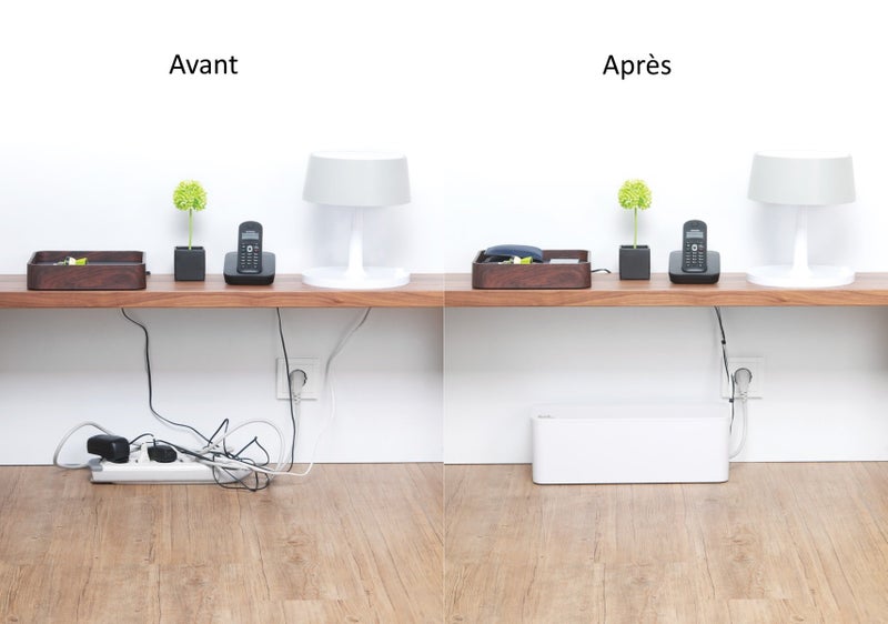 Bluelounge CableBox cable organizer hides messy, loose, tangled cables White color (CB01WH) - Image 4