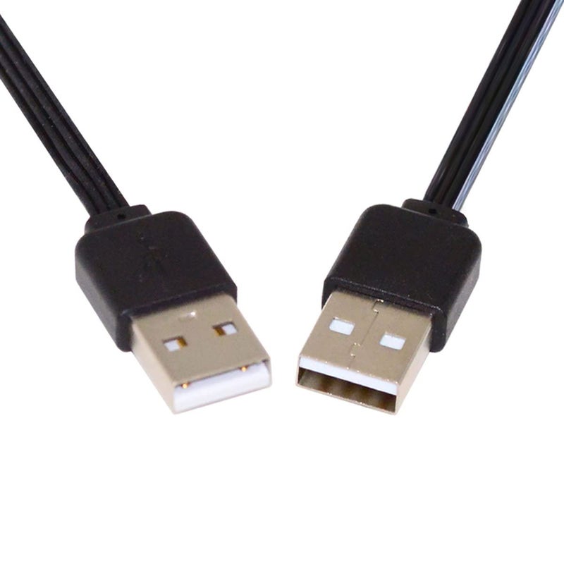 CY 13cm USB 2.0 Type-A Male to Type-A Male Data Flat Slim FPC Cable for FPV Disk Phone - Image 1