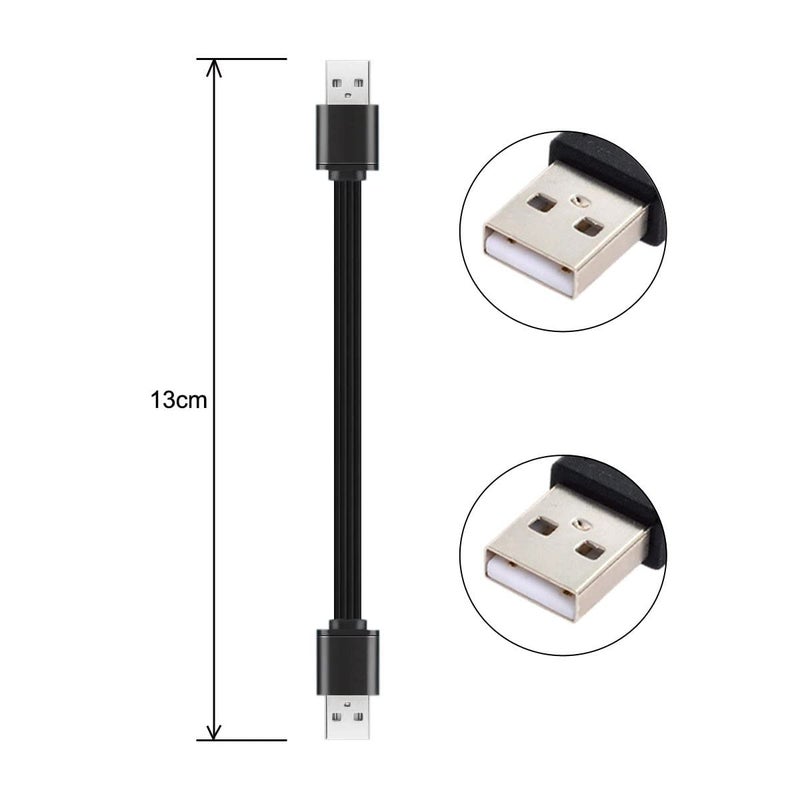 CY 13cm USB 2.0 Type-A Male to Type-A Male Data Flat Slim FPC Cable for FPV Disk Phone - Image 3