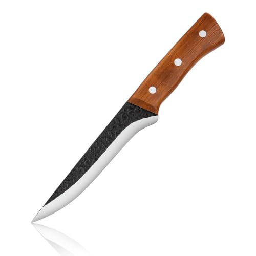 Machado Professional Chef Knife – Stainless Steel Kitchen Knife with Etched Hammered Blade & Wooden Handle | Multipurpose Cooking Knife for Home & Restaurant Use - Image 1