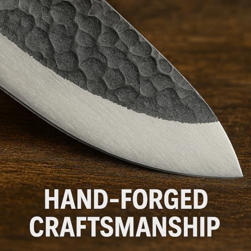 Machado Professional Chef Knife – Stainless Steel Kitchen Knife with Etched Hammered Blade & Wooden Handle | Multipurpose Cooking Knife for Home & Restaurant Use - Image 5
