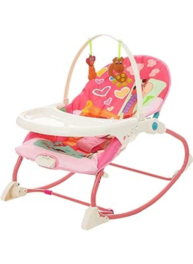 Little Angel Little Angel Toys Baby Toddler Rocker Dining Chair 2 In 1 Shape Animals For Girls-Multicolor-0-36Month 