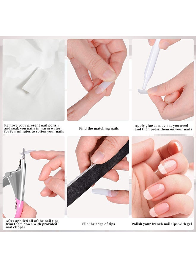 brunson False Nail Tips False Classic French White Professional Refill Pack 100 Pieces - Size 3, CLFCN3 - Image 5