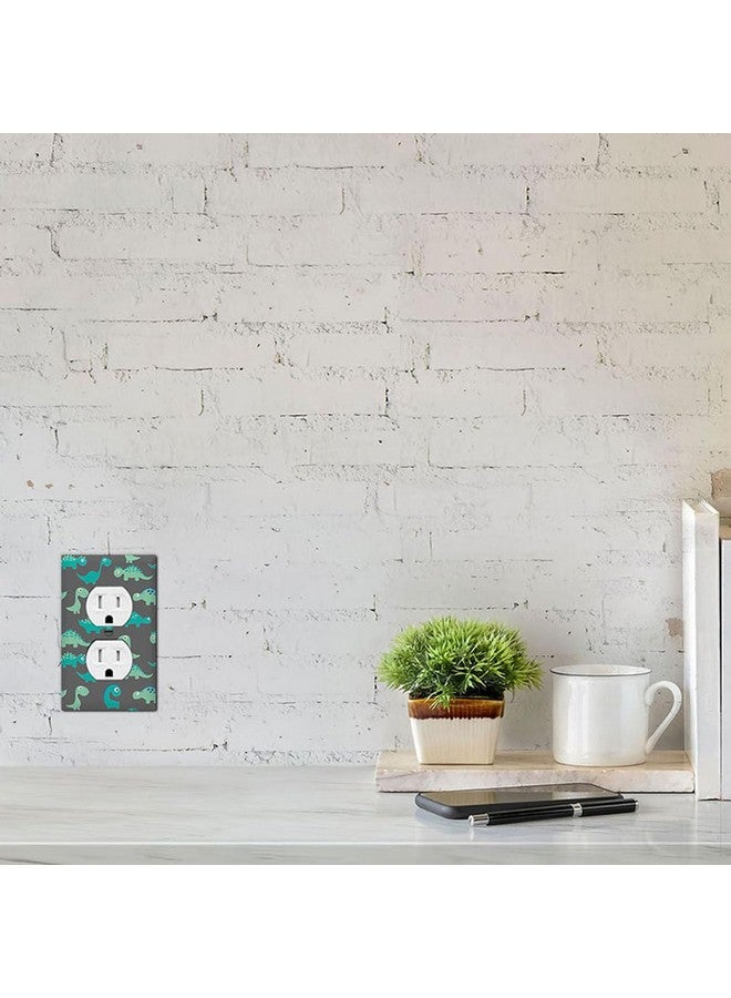 Moslion Green Dinosaur Wall Plate Covers Cartoon Cute Animal Dino 1-Gang Outlet Cover Switch Plug Duplex Home Decorative Office - Image 5