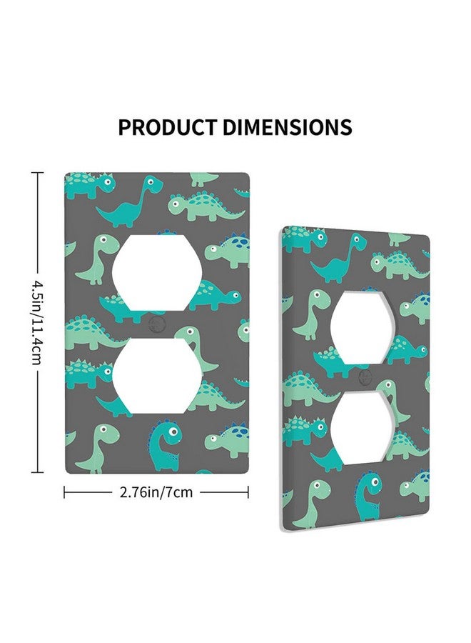 Moslion Green Dinosaur Wall Plate Covers Cartoon Cute Animal Dino 1-Gang Outlet Cover Switch Plug Duplex Home Decorative Office - Image 3