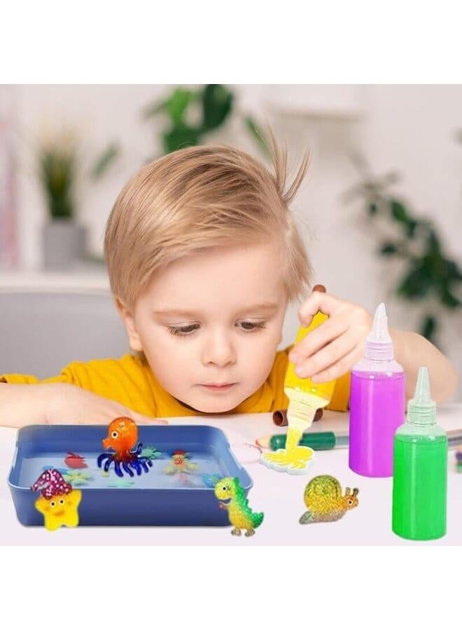 1st choices New Magic Water Toys Set Magic Water Toys Tri-Dimensional 4 Colors 4 Shapes Plastic Bottle DIY Marine Life Saliva Gel