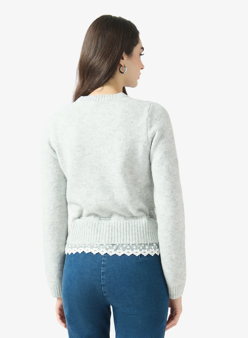 Only Onlcher Crew Neck Knitted Cardigan