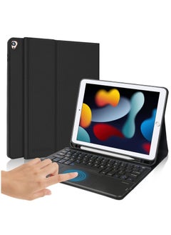 Smart iPad Keyboard 5th Generation Keyboard for iPad 6th Generation 5th Gen 9.7 Air 2 Inch Smart Trackpad Detachable Wireless with Pencil Holder Flip Stand Keyboard Case for iPad 5th 6th Gen 9.7” Black  - Image 2