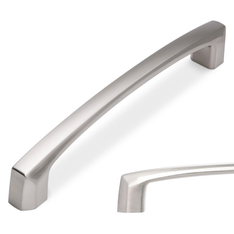 BUKOBYHE 10 Pack 5 Inch Kitchen Cabinet Handles Brushed Satin Nickel Cabinet Pulls Silver Drawer Pulls Zinc Alloy Kitchen Hardware - Image 1