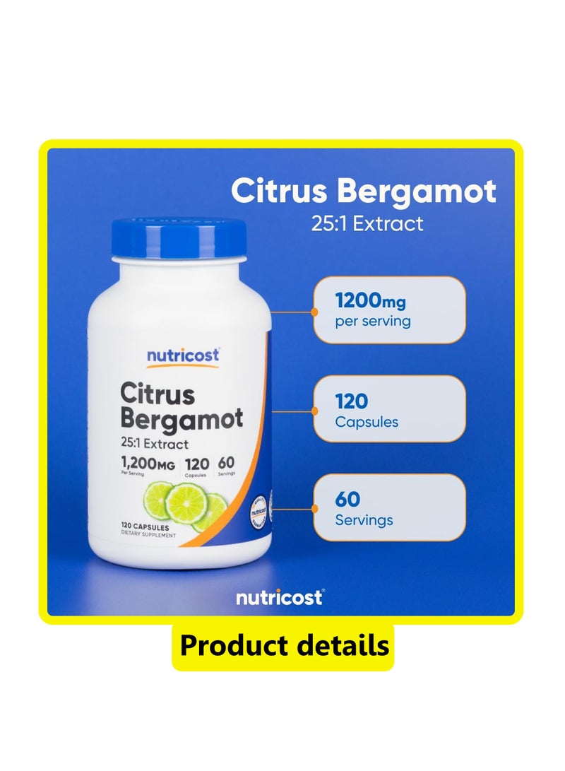 Nutricost Citrus Bergamot, 120 Capsules (600 mg per Capsule) - Image 4
