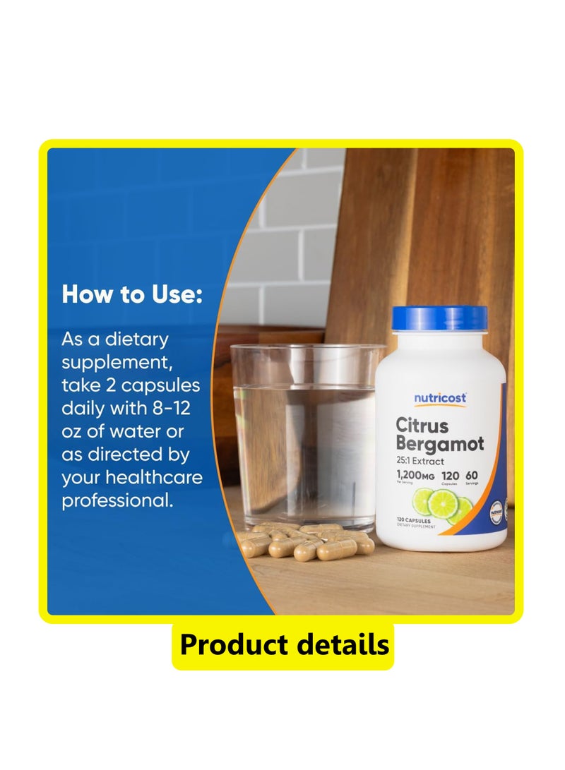 Nutricost Citrus Bergamot, 120 Capsules (600 mg per Capsule) - Image 5