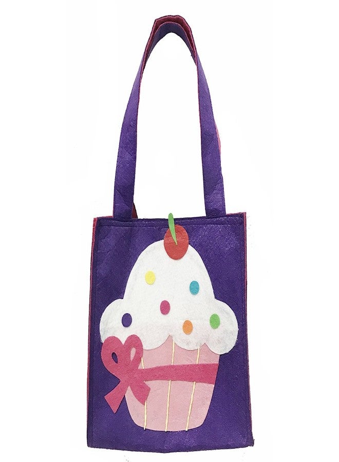 Li'll Pumpkins™ Purple Cupcake Felt tote - Image 1