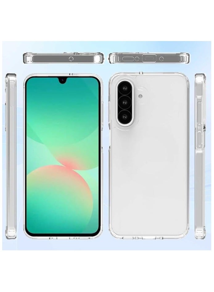جلاسولوجي Clear Case for Samsung Galaxy A26 5G, Non-Yellowing Shockproof Bumper Protective Phone Cover, Anti-Scratch Hard PC Back - Image 3