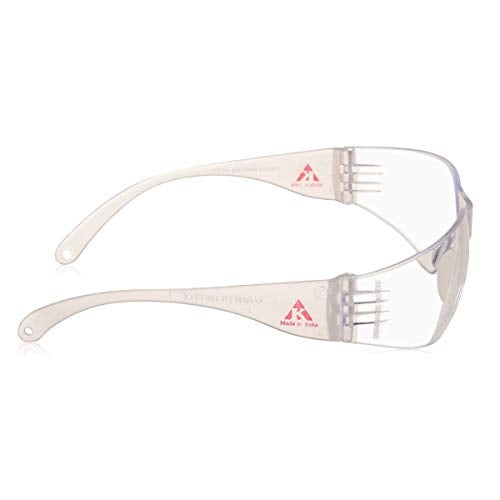 Karam ES001 Safety Goggles with Clear Lens | Lightweight, Scratch & Impact Resistant | Safety Glasses for Multipurpose Use for Pollution, Dust, Riding & Construction Work | PACK OF 5 - Image 2