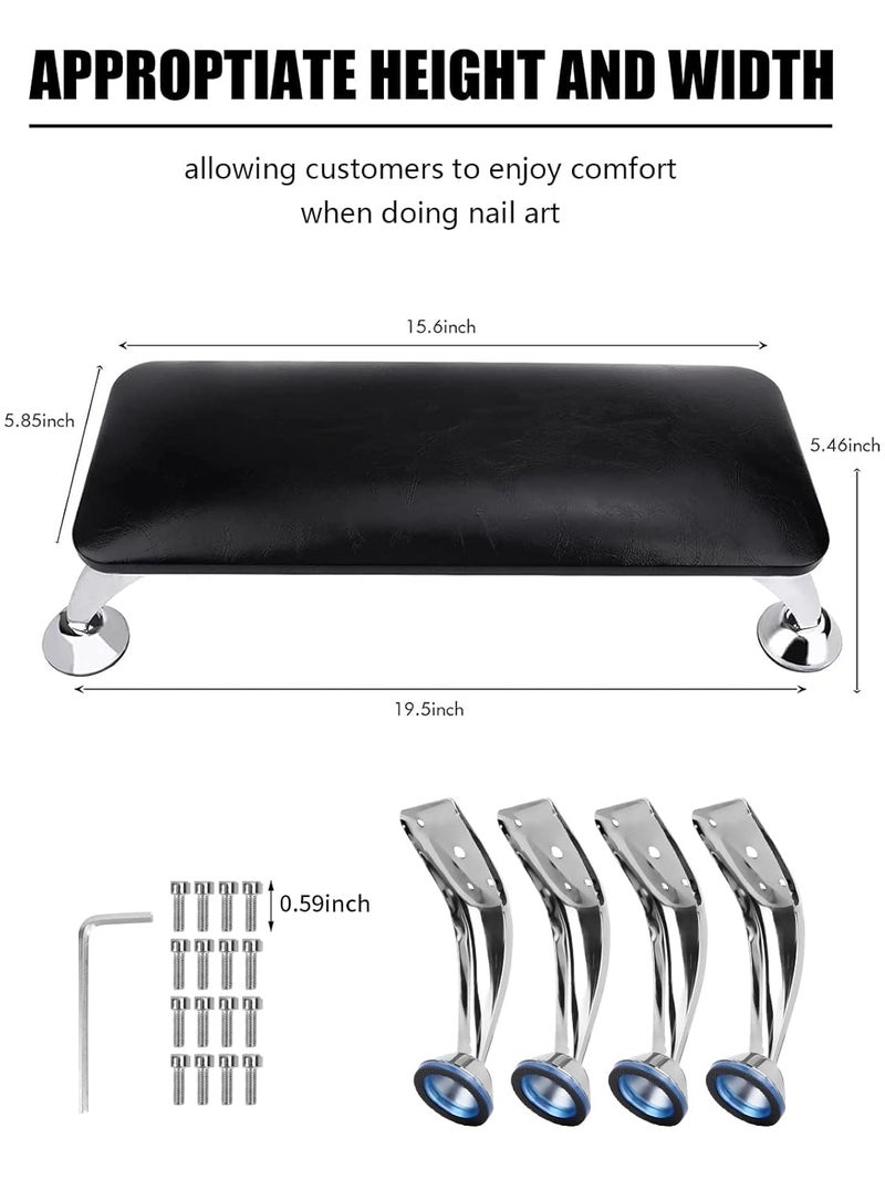 FBLXE Nail Arm Rest for Acrylic Nails Microfiber Leather Nail Hand Rest Cushion for Nails Soft Hand Pillow Footstool with 4 Stainless Steel Stand Thick Sponge Nail Arm Rest Pillow for Nail Tech Use Multicolour - Image 2