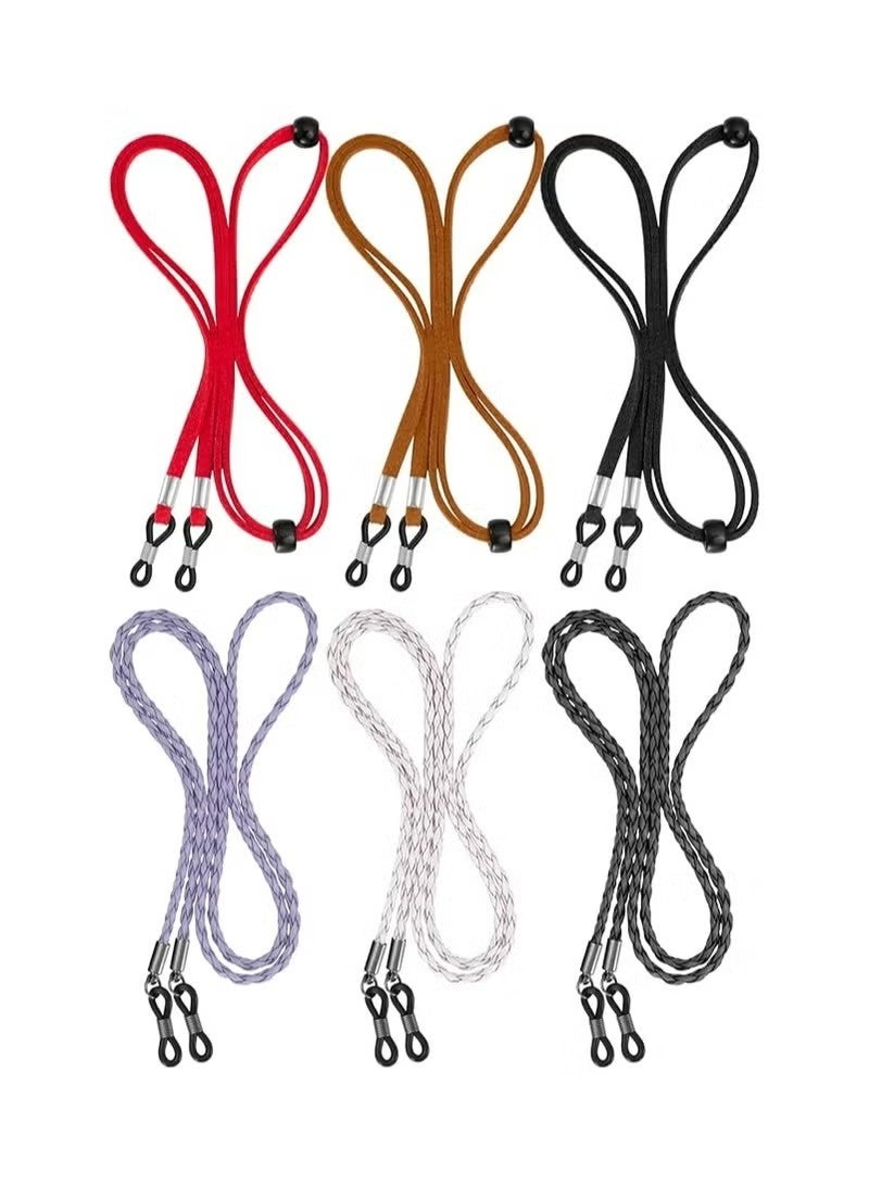 حزام نظارات، 6 قطع من سلاسل حامل النظارات الفاخرة، حامل نظارات متعدد الألوان للنساء والرجال والأطفال - Image 1